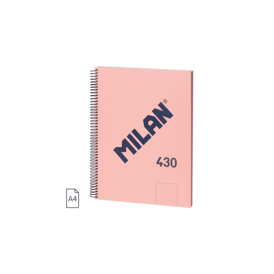 19857-CUADERNO A4 CON ESPIRAL Y TAPA DURA, 80 HOJAS BLANCAS DE 95 GR/M, COLECCION 430 SINCE 1918, ROSA MILAN 57141E80P