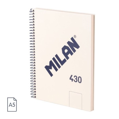 19859-CUADERNO A5 CON ESPIRAL Y TAPA DURA, 80 HOJAS BLANCAS DE 95 GR/M, COLECCION 430 SINCE 1918, BEIGE MILAN 57151E80BG