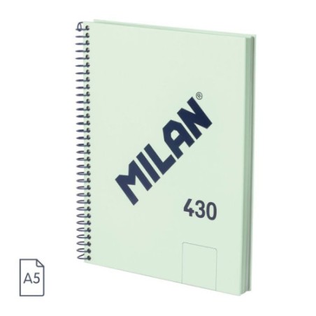 19862-CUADERNO A5 CON ESPIRAL Y TAPA DURA, 80 HOJAS BLANCAS DE 95 GR/M, COLECCION 430 SINCE 1918, VERDE MILAN 57151E80GR