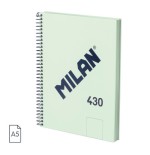 19862-CUADERNO A5 CON ESPIRAL Y TAPA DURA, 80 HOJAS BLANCAS DE 95 GR/M, COLECCION 430 SINCE 1918, VERDE MILAN 57151E80GR
