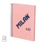 19867-CUADERNO A5 CON ESPIRAL Y TAPA DURA, 80 HOJAS BLANCAS DE 95 GR/M, COLECCION 430 SINCE 1918, ROSA MILAN 57151E80P