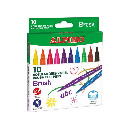 19913-ESTUCHE 10 ROTULADORES ALPINO PUNTA PINCEL ALPINO AR001095