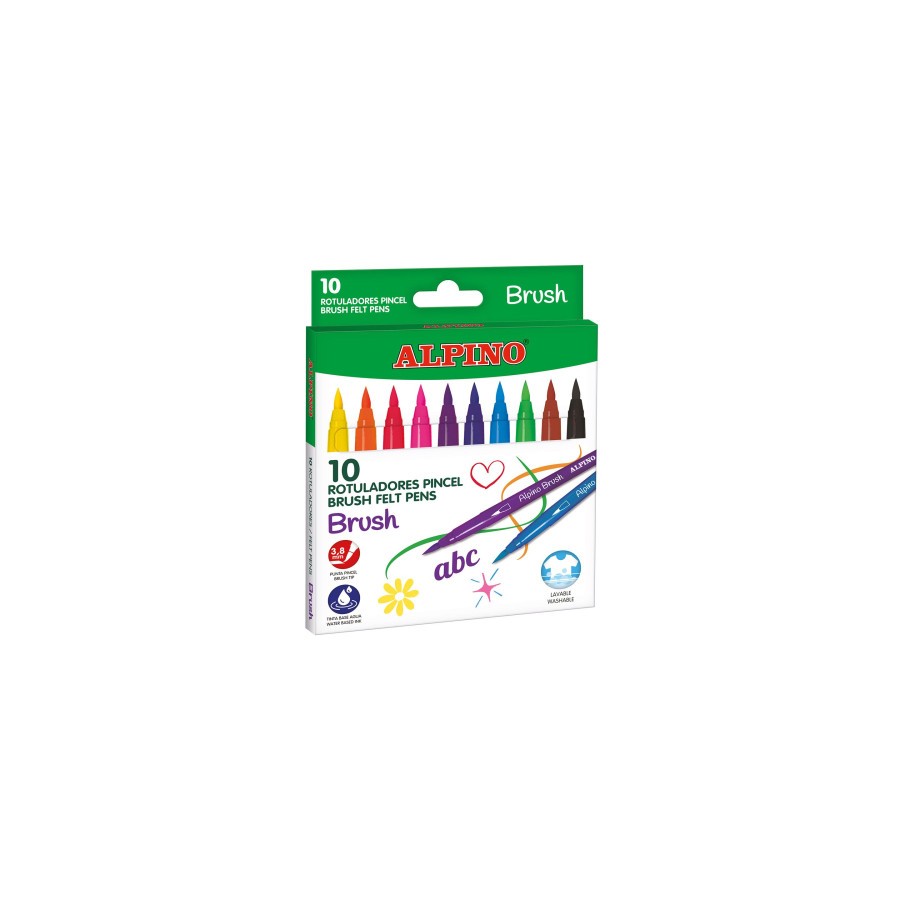 19913-ESTUCHE 10 ROTULADORES ALPINO PUNTA PINCEL ALPINO AR001095