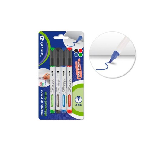 19979-ESTUCHE 4 ROTULADORES PIZARRA P.REDONDA 4 UDS BISMARK 332635