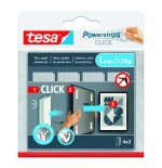 20031-BLISTER TIRAS ADHESIVAS CUELGA OBJETOS POWERSTRIPS CLIK 7,2KG  4 PARES 85X20MM "L" TESA 77722-00001-00