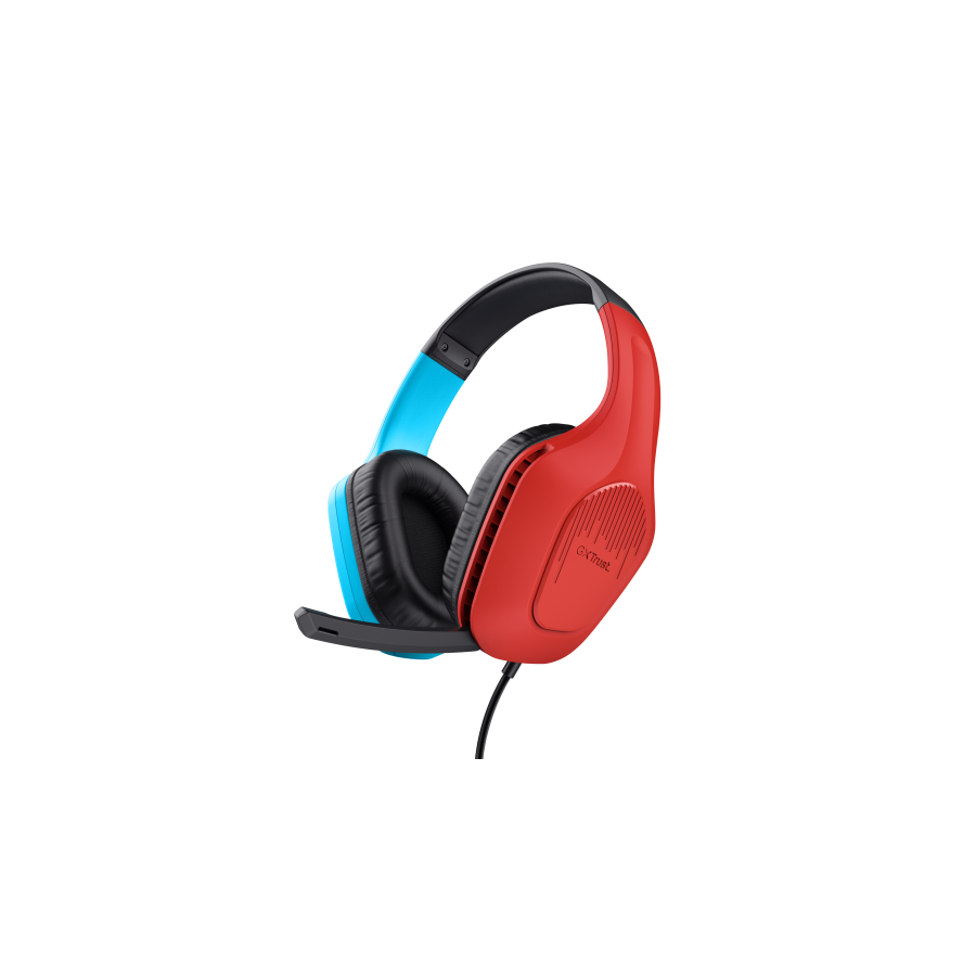 20090-Trust GXT 416S Zirox Auriculares Alambrico Diadema Juego Negro, Cian, Rojo