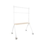 20143-TooQ iLOVE Soporte de Suelo con Ruedas para Pantalla 49"-80", Blanco y Haya