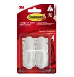 20284-BLISTER 2 GANCHOS ADHESIVOS BLANCO MEDIANOS HASTA 1,3KG COMMAND 17081 3M 7100149663