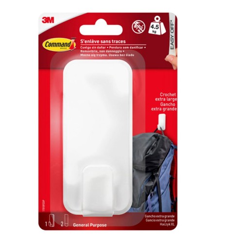20285-BLISTER 1 GANCHO ADHESIVO BLANCO EXTRAGRANDE HASTA 4,5KG COMMAND 17010FESIP 3M 7100306463