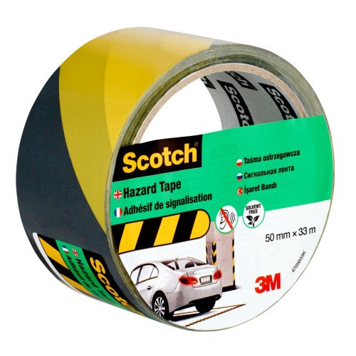 20293-ROLLO CINTA ADHESIVA DE SENALIZACION 4705 NEGRA Y AMARILLA 50MM X 33M SCOTCH 7100191225