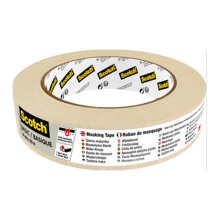 20295-ROLLO CINTA ADHESIVA DE ENMASCARAR PINTOR BASIC 24MM X 50M SCOTCH 7100333168
