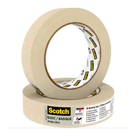 20296-ROLLO CINTA ADHESIVA DE ENMASCARAR PINTOR BASIC 24MM X 50M SCOTCH 7100333168