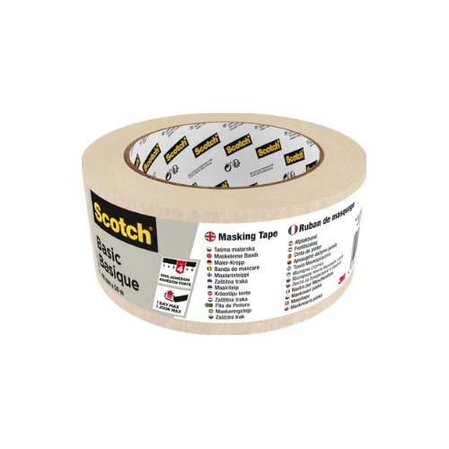 20297-ROLLO CINTA ADHESIVA DE ENMASCARAR PINTOR BASIC 48MM X 50M SCOTCH 7100334410