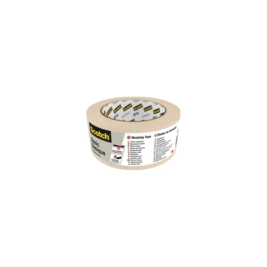 20297-ROLLO CINTA ADHESIVA DE ENMASCARAR PINTOR BASIC 48MM X 50M SCOTCH 7100334410