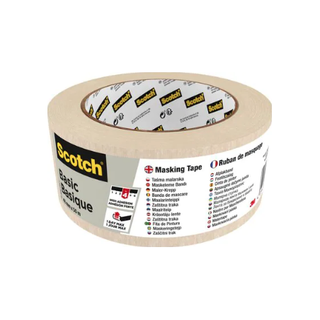 20297-ROLLO CINTA ADHESIVA DE ENMASCARAR PINTOR BASIC 48MM X 50M SCOTCH 7100334410