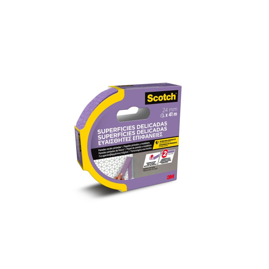 20299-ROLLO CINTA ADHESIVA DE ENMASCARAR PINTOR SUPERFICIES DELICADAS 24MM X 41M SCOTCH 7100324370