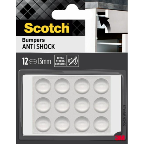 20304-BLISTER 12 TOPES ADHESIVOS ANTIGOLPES 13MM DIAMETRO TRANSPARENTES SP91A59 SCOTCH 7100309740