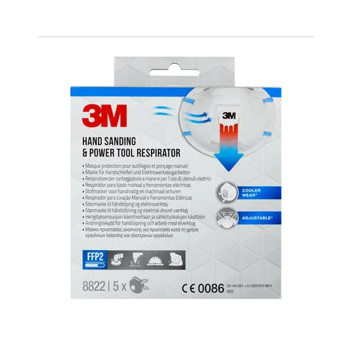 20312-CAJA 5 MASCARILLAS RESPIRADORAS 8822-5 FFP2 CON VALVULA 3M 7100328975