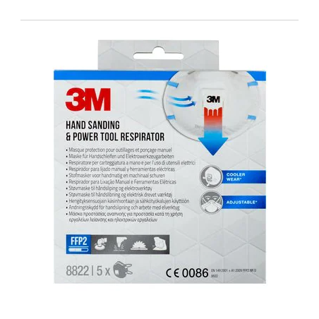 20312-CAJA 5 MASCARILLAS RESPIRADORAS 8822-5 FFP2 CON VALVULA 3M 7100328975