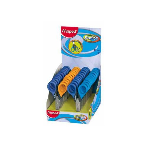 2032-TIJERAS SENSOFT 13 CM. CON CUCHILLAS DE ACERO COLORES SURTIDOS MAPED 169300