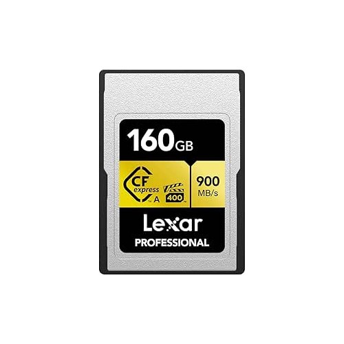 20340-LEXAR 160GB PROFESSIONAL CFEXPRESS TYPE A CARD GOLD SERIE, UP TO 900MB/S READ 800MB/S WRITE. VPG 400