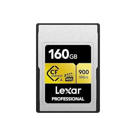 20340-LEXAR 160GB PROFESSIONAL CFEXPRESS TYPE A CARD GOLD SERIE, UP TO 900MB/S READ 800MB/S WRITE. VPG 400