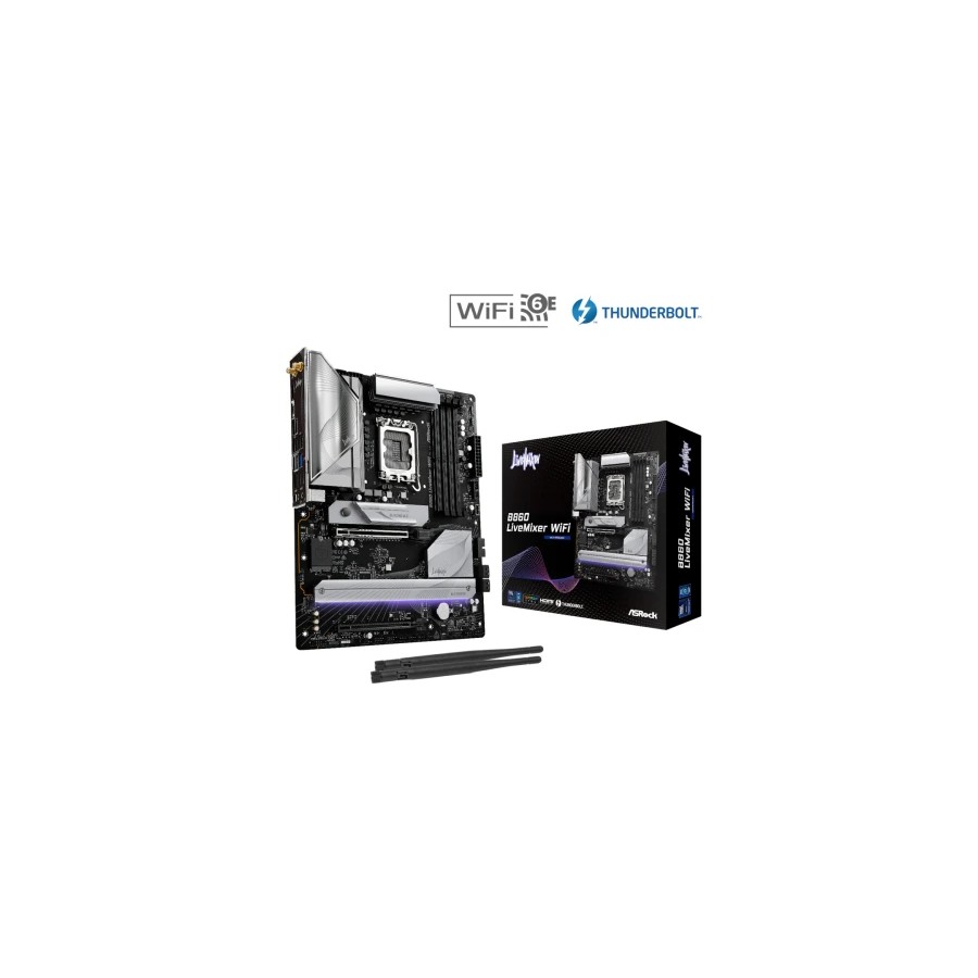 20403-PLACA ASROCK B860 LIVEMIXER WIFI,INTEL,1851,B860,4DDR5,USB 10GBPS,WIFI,ATX