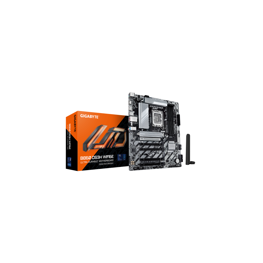 20427-GIGABYTE B860 DS3H WIFI6E Placa base - CPUs Intel Core Ultra, VRM de 8+1+2+2 fases, hasta 9066MHz DDR5, 1xPCIe 5.0