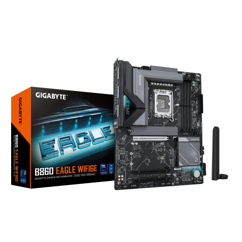 20429-GIGABYTE B860 EAGLE WIFI6E Placa base - CPUs Intel Core Ultra, VRM de 12+1+2+1 fases, hasta 9066MHz DDR5, 1xPCIe 5