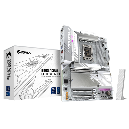 20431-GIGABYTE B860 AORUS ELITE WIFI7 ICE Placa base - CPUs Intel Core Ultra, VRM de 14+1+2+1 fases, hasta 9200MHz DDR5,