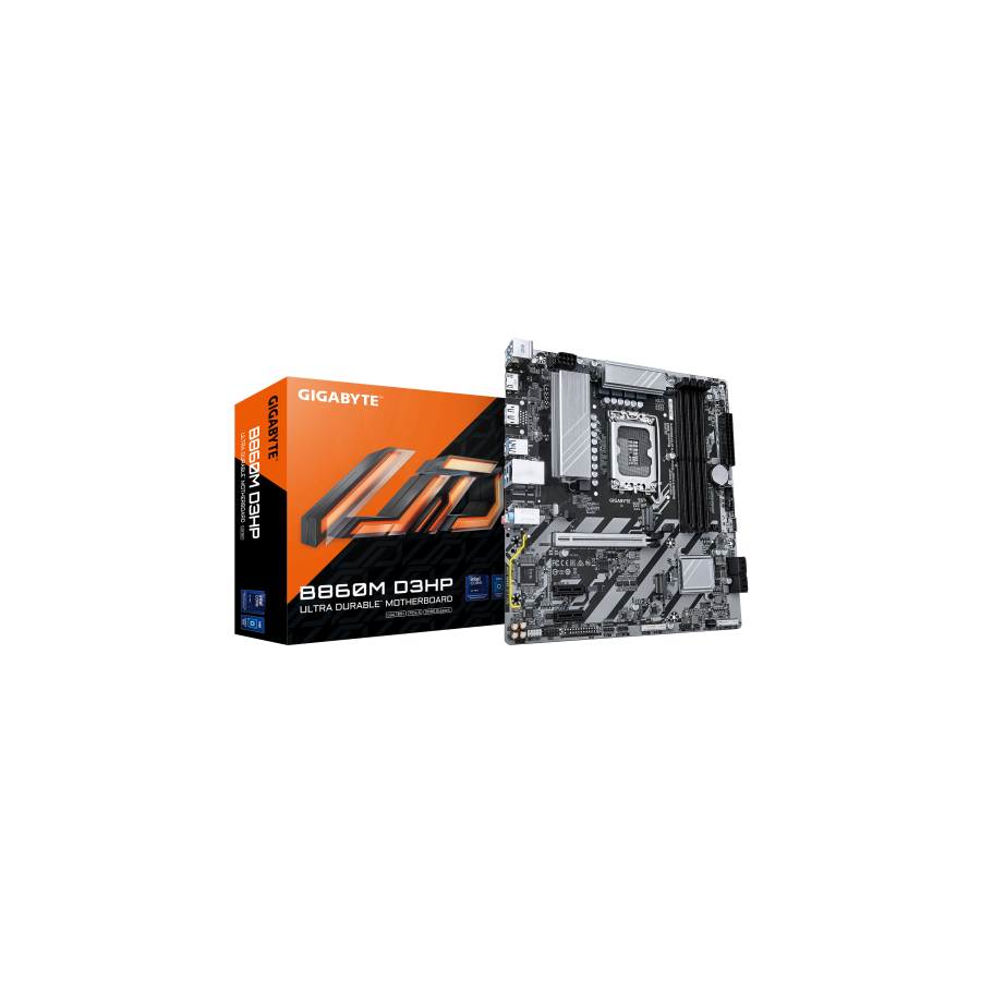 20435-GIGABYTE B860M D3HP Placa base - CPUs Intel Core Ultra, VRM de 4+1+2+1 fases, hasta 9066MHz DDR5, 2xPCIe 4.0 M.2,