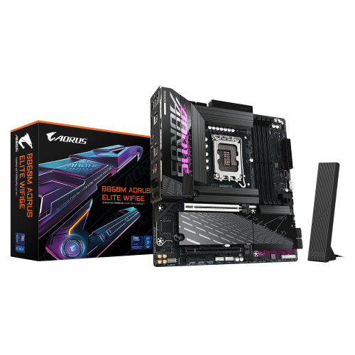 20437-GIGABYTE B860M AORUS ELITE WIFI6E Placa base - CPUs Intel Core Ultra, VRM de 12+1+2+1 fases, hasta 9200MHz DDR5, 1