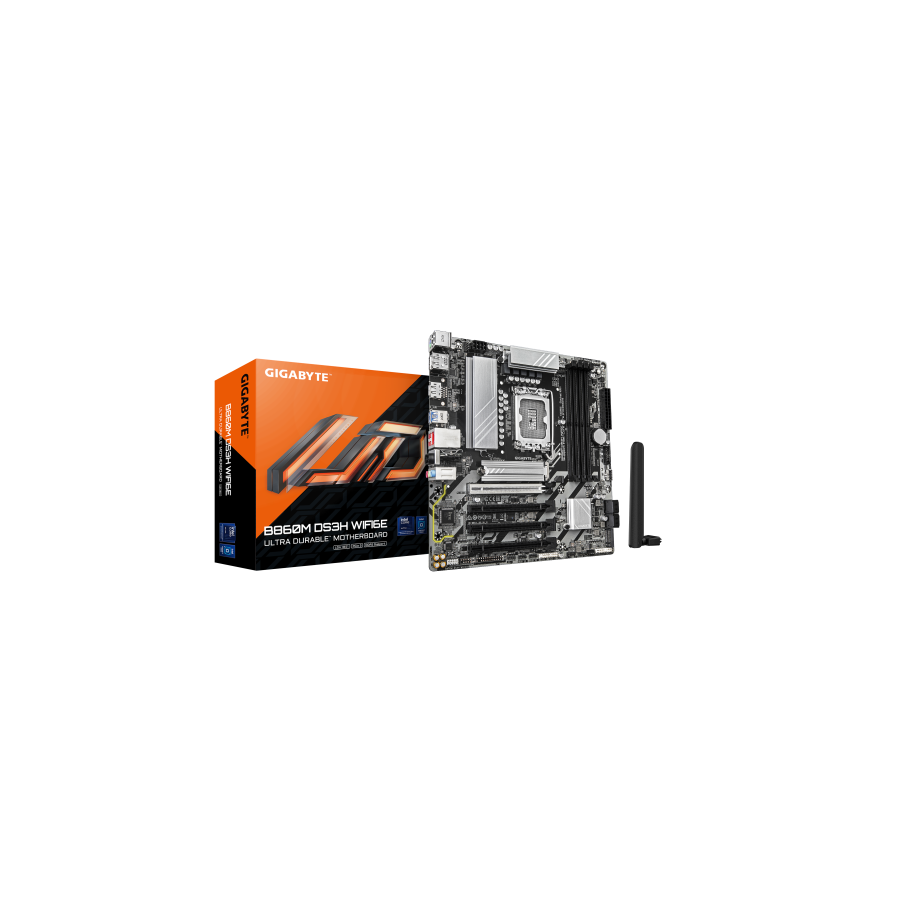 20444-GIGABYTE B860M DS3H WIFI6E Placa base - CPUs Intel Core Ultra, VRM de 5+1+2+1 fases, hasta 9066MHz DDR5, 1xPCIe 5.