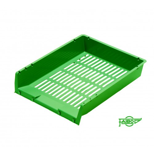 2045-BANDEJA APILABLE DE PLASTICO 340X275X65 MM. COLOR VERDE FAIBO 90-04