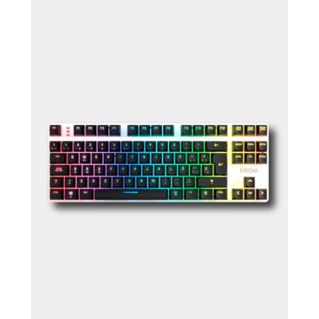 20475-Krom NXKROMKERNELPROSP teclado Juego USB + RF Wireless + Bluetooth QWERTY Espanol Negro, Blanco