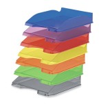 2066-BANDEJA APILABLE DE PLASTICO 350X250X65 MM. COLOR VIOLETA TRANSLUCIDO FAIBO 93TR-68