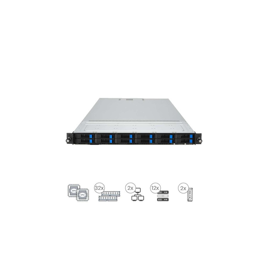 20674-BB SERVER ASUS RS700-E11-RS12U/10G/1.6KW/12NVMe/GPU