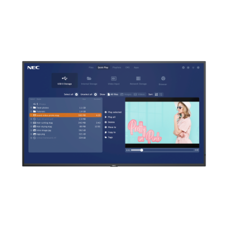 20811-NEC MultiSync M491-MPi4 124,5 cm (49") LCD 500 cd / m2 4K Ultra HD Negro Procesador incorporado 24/7