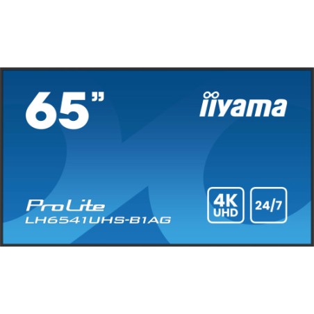 20877-MONITOR IIYAMA65" 3840X2160, 4K UHD IPS PANEL, 1% HAZE, LANDSCAPE Y PORTRAIT , SPEAKERS 2X 10W , 3X HDMI, 500CD/M2