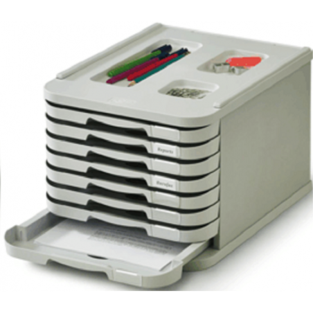 2089-MODULO DE 8 CAJONES POLIESTIRENO GRIS FAIBO 1008-08