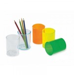 2097-CUBILETE DE PLASTICO 78 MM. DIAMETRO X 100 MM. ALTO TRANSPARENTE NARANJA FAIBO 205-18