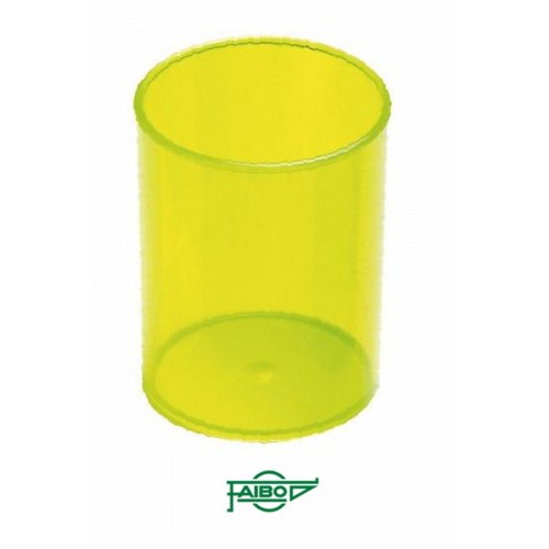 2098-CUBILETE DE PLASTICO 78 MM. DIAMETRO X 100 MM. ALTO TRANSPARENTE AMARILLO FAIBO 205-20