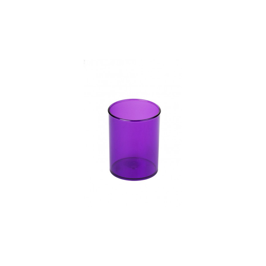 2100-CUBILETE DE PLASTICO 78 MM. DIAMETRO X 100 MM. ALTO TRANSPARENTE VIOLETA FAIBO 205-58