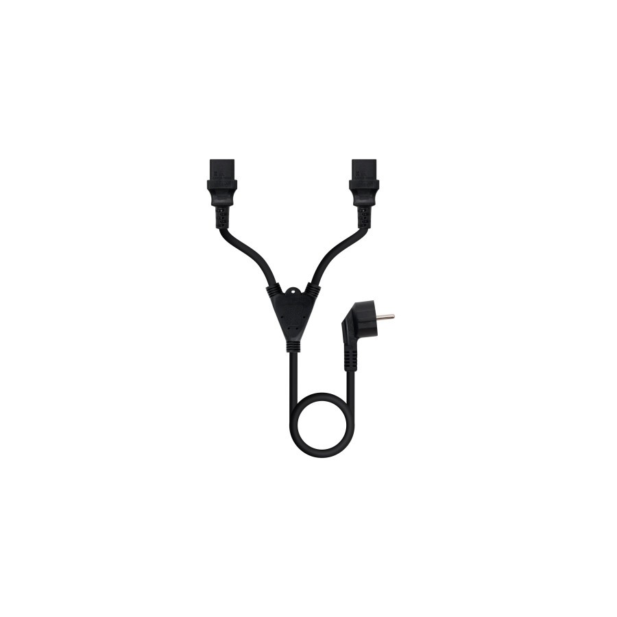 21145-Nanocable Cable de Alimentacion CEE7/M a 2xC13/H, Negro, 3 m