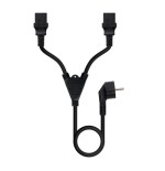 21145-Nanocable Cable de Alimentacion CEE7/M a 2xC13/H, Negro, 3 m