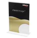 2115-EXPOSITOR DE SOBREMESA EN FORMA T A 2 CARAS POLIESTIRENO A6 VERTICAL DEFLECTO 684301