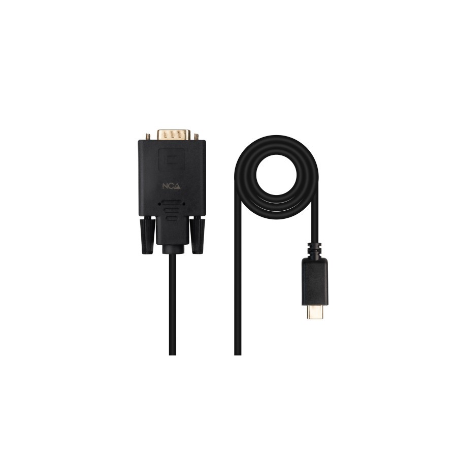21151-Nanocable Cable Conversor USB-C/M a VGA/M, 1.8 m, Negro