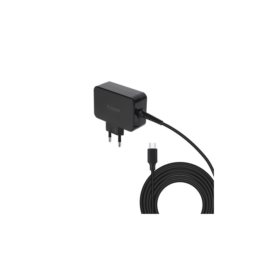 21157-TooQ Cargador de portatil GAN USB-C PD 45W, Negro