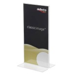 2116-EXPOSITOR DE SOBREMESA EN FORMA T A 2 CARAS POLIESTIRENO 1/3 A4 VERTICAL DEFLECTO 45101