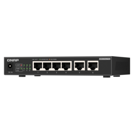 21182-QNAP QSW-2104-2T-R2 switch No administrado 10G Ethernet (100/1000/10000) Escritorio Negro